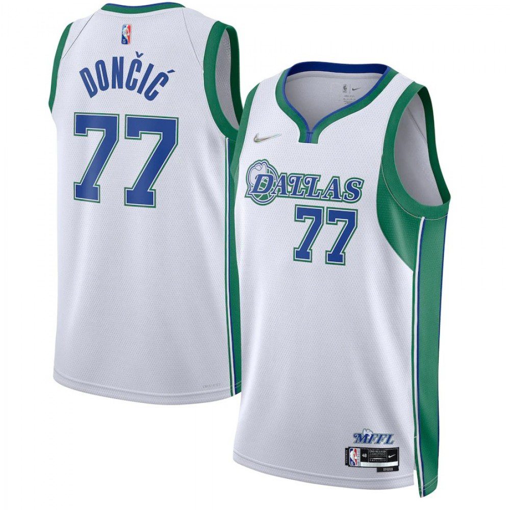 Men's Dallas Mavericks Luka Doncic #77 White 2021/22 Swingman Jersey - City Edition-Pro Kit Vault | Brand New 26/27 Sports Jerseys